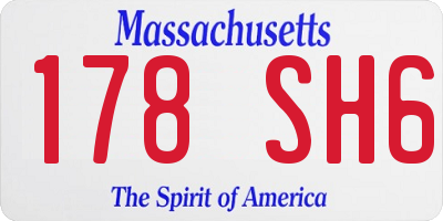 MA license plate 178SH6
