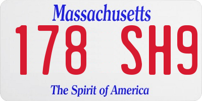 MA license plate 178SH9