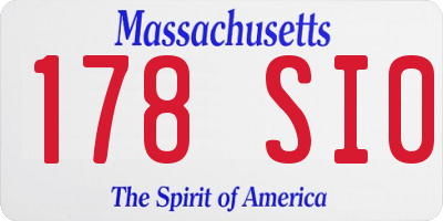 MA license plate 178SI0