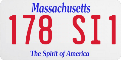 MA license plate 178SI1