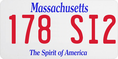 MA license plate 178SI2