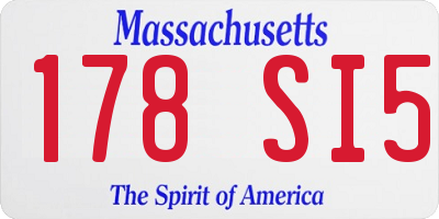 MA license plate 178SI5