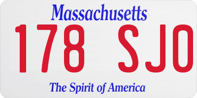 MA license plate 178SJ0