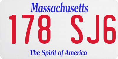 MA license plate 178SJ6
