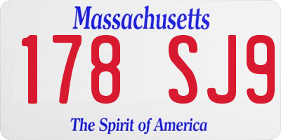 MA license plate 178SJ9