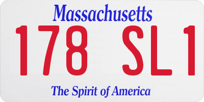 MA license plate 178SL1