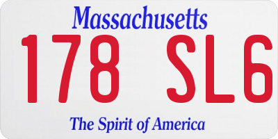 MA license plate 178SL6