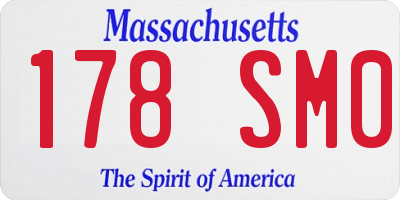 MA license plate 178SM0