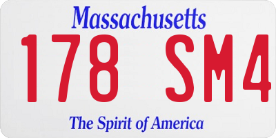 MA license plate 178SM4