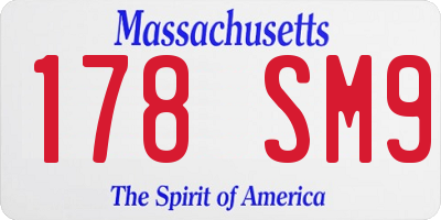 MA license plate 178SM9