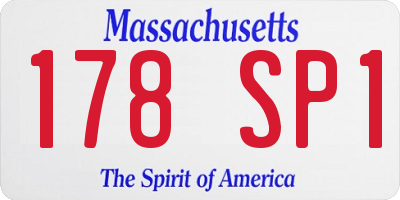 MA license plate 178SP1