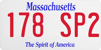 MA license plate 178SP2