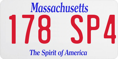 MA license plate 178SP4
