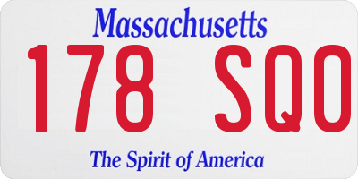 MA license plate 178SQ0