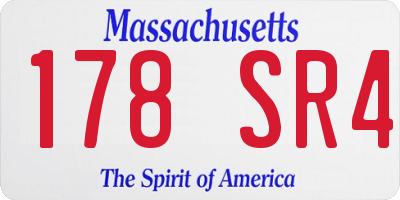 MA license plate 178SR4