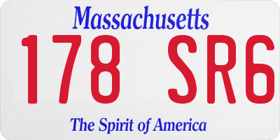 MA license plate 178SR6