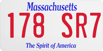 MA license plate 178SR7