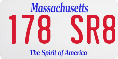 MA license plate 178SR8