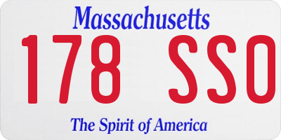 MA license plate 178SS0