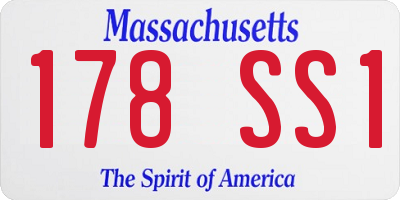MA license plate 178SS1