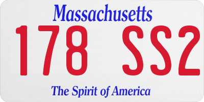 MA license plate 178SS2