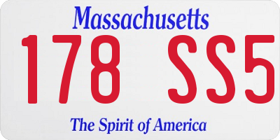 MA license plate 178SS5