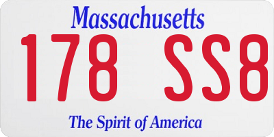 MA license plate 178SS8