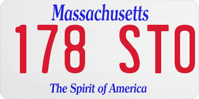 MA license plate 178ST0
