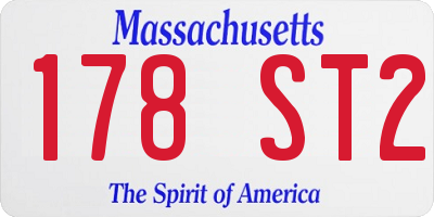 MA license plate 178ST2