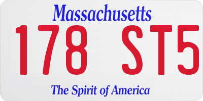 MA license plate 178ST5