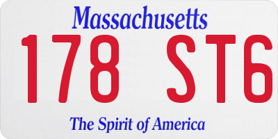 MA license plate 178ST6