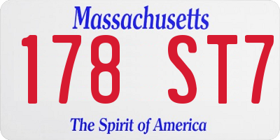 MA license plate 178ST7