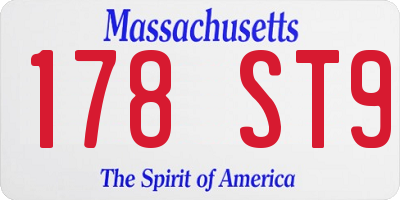 MA license plate 178ST9
