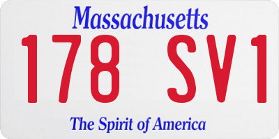 MA license plate 178SV1