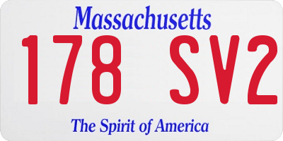 MA license plate 178SV2
