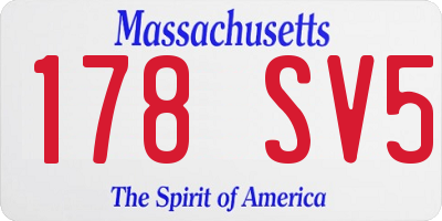 MA license plate 178SV5