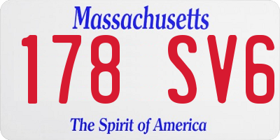 MA license plate 178SV6