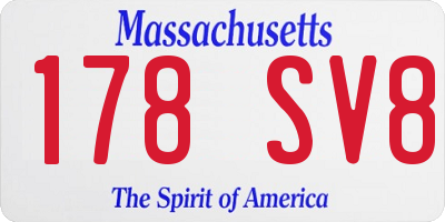 MA license plate 178SV8