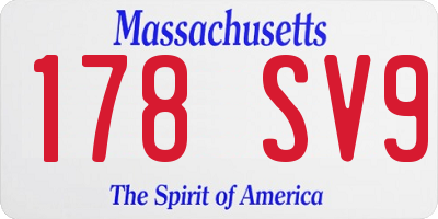 MA license plate 178SV9