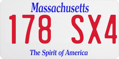 MA license plate 178SX4