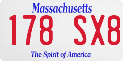 MA license plate 178SX8