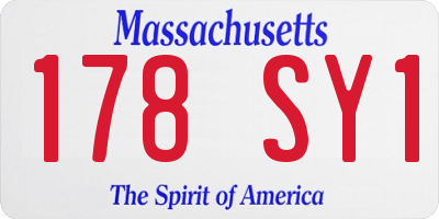 MA license plate 178SY1