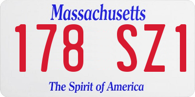 MA license plate 178SZ1