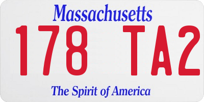 MA license plate 178TA2