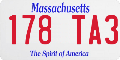 MA license plate 178TA3