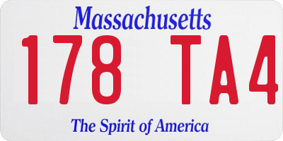 MA license plate 178TA4