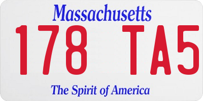 MA license plate 178TA5