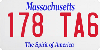 MA license plate 178TA6