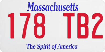 MA license plate 178TB2