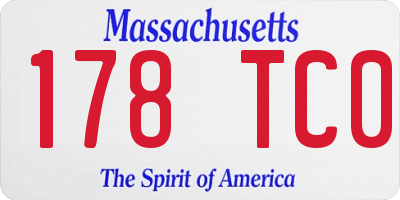 MA license plate 178TC0